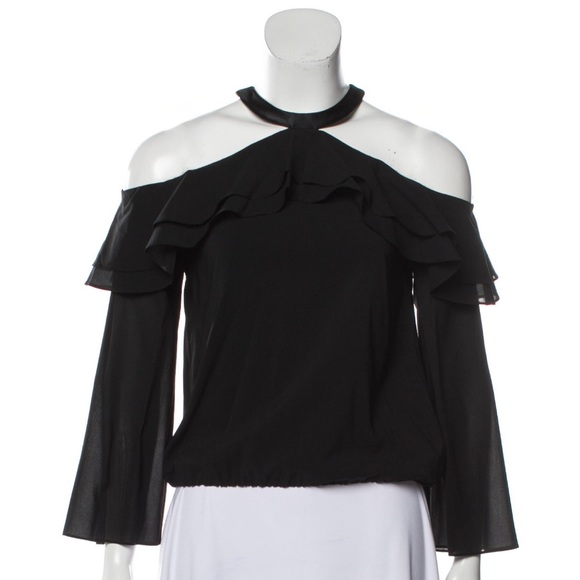 Alice + Olivia Tops - Alice + Olivia Silk Off - The - Shoulder Blouse